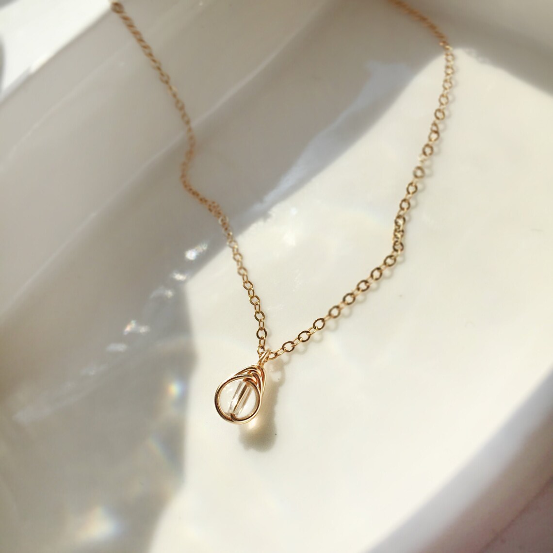 Tiny Clear Quartz Necklace