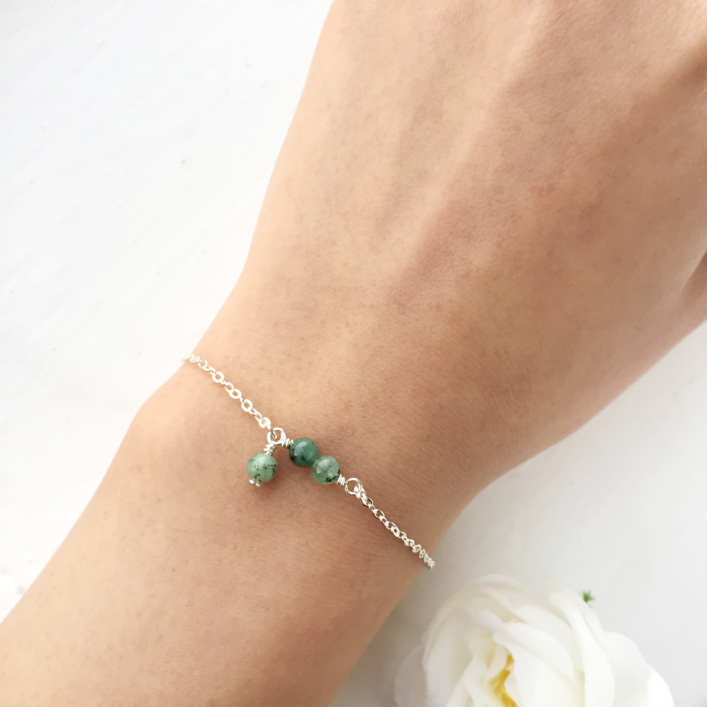 Dainty Emerald Bracelet