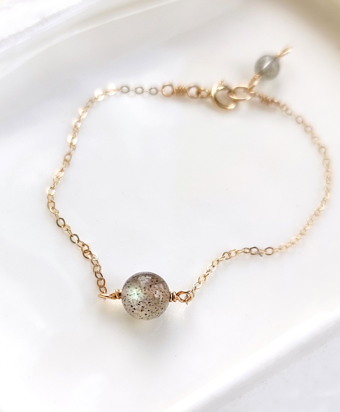 Labradorite Ball Bracelet 14K Gold Filled