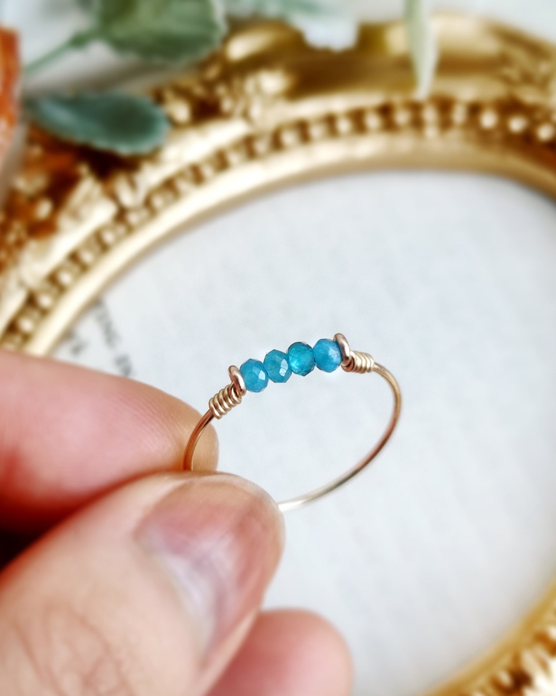 Petite Blue Apatite Ring