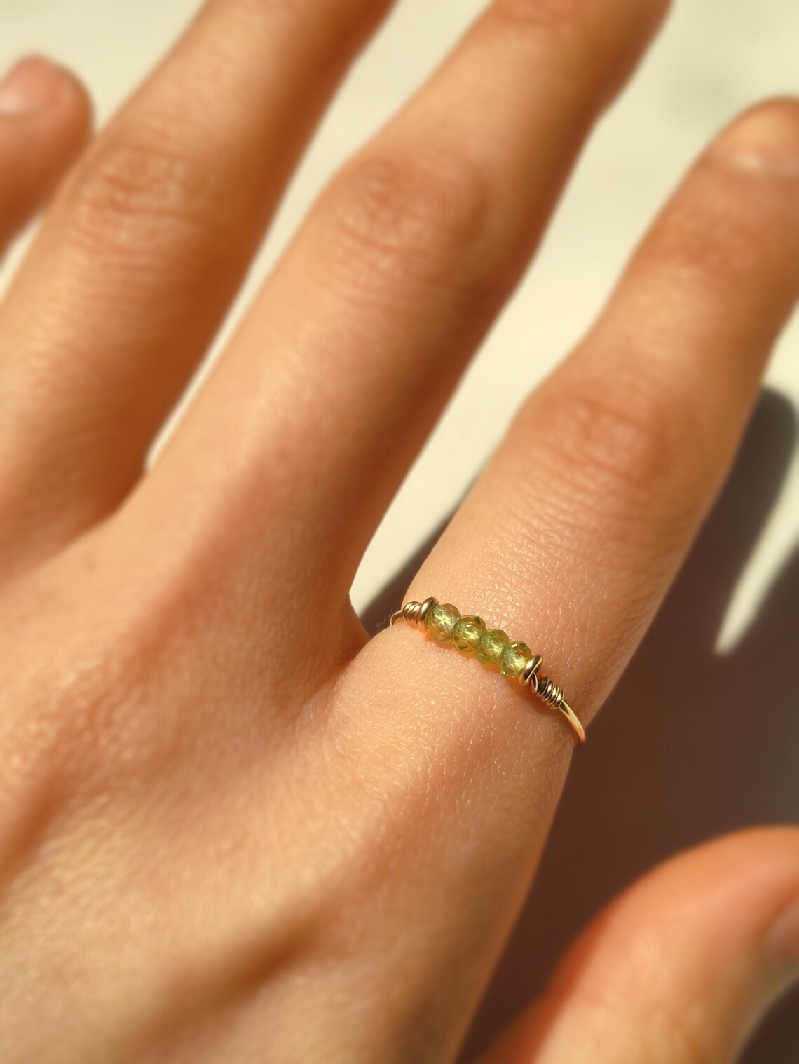 Dainty Peridot Ring