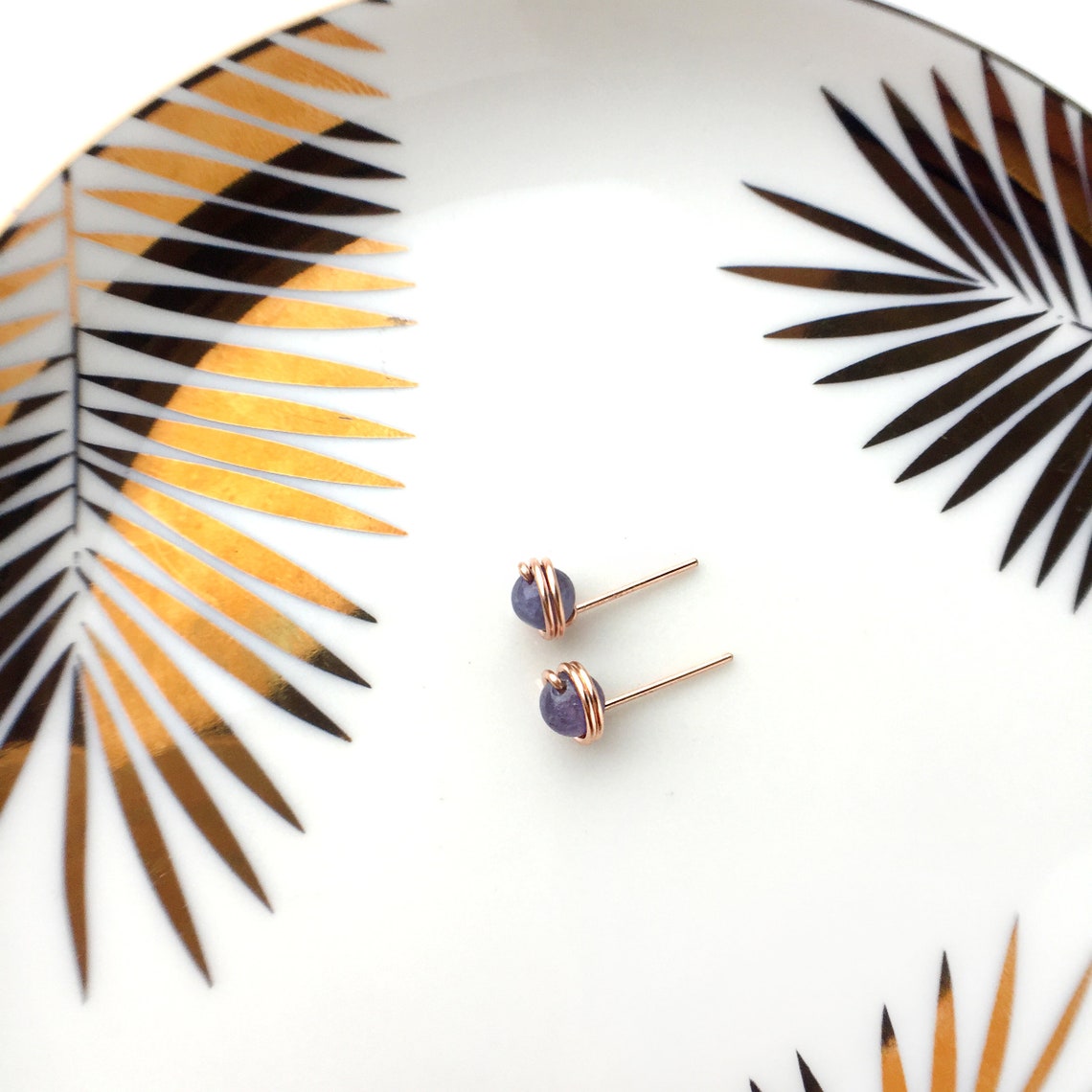 Tiny Tanzanite Stud Earrings