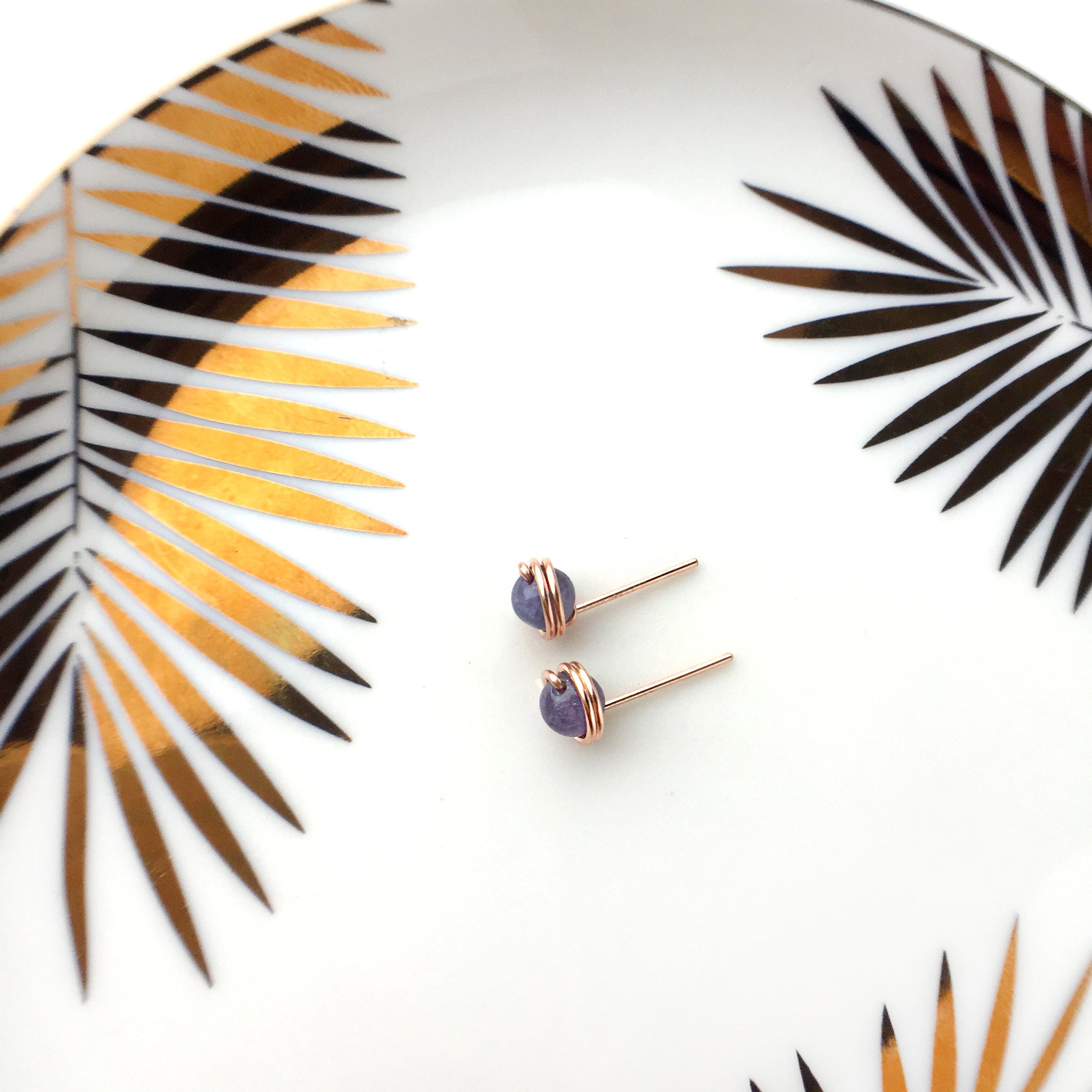 Tiny Tanzanite Stud Earrings