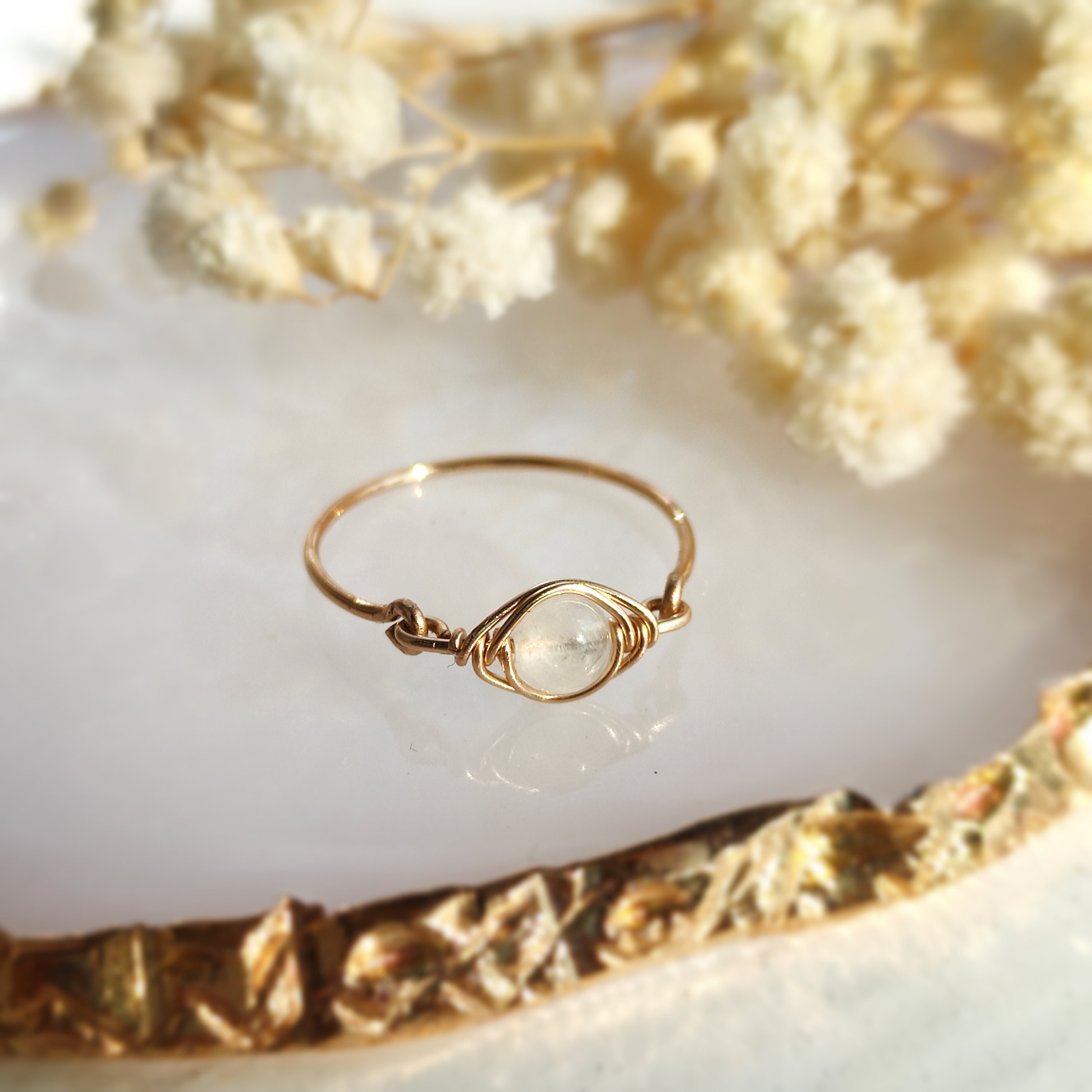 Moonstone Eye Ring 14K Gold Filled Rose Gold Filled | Etsy