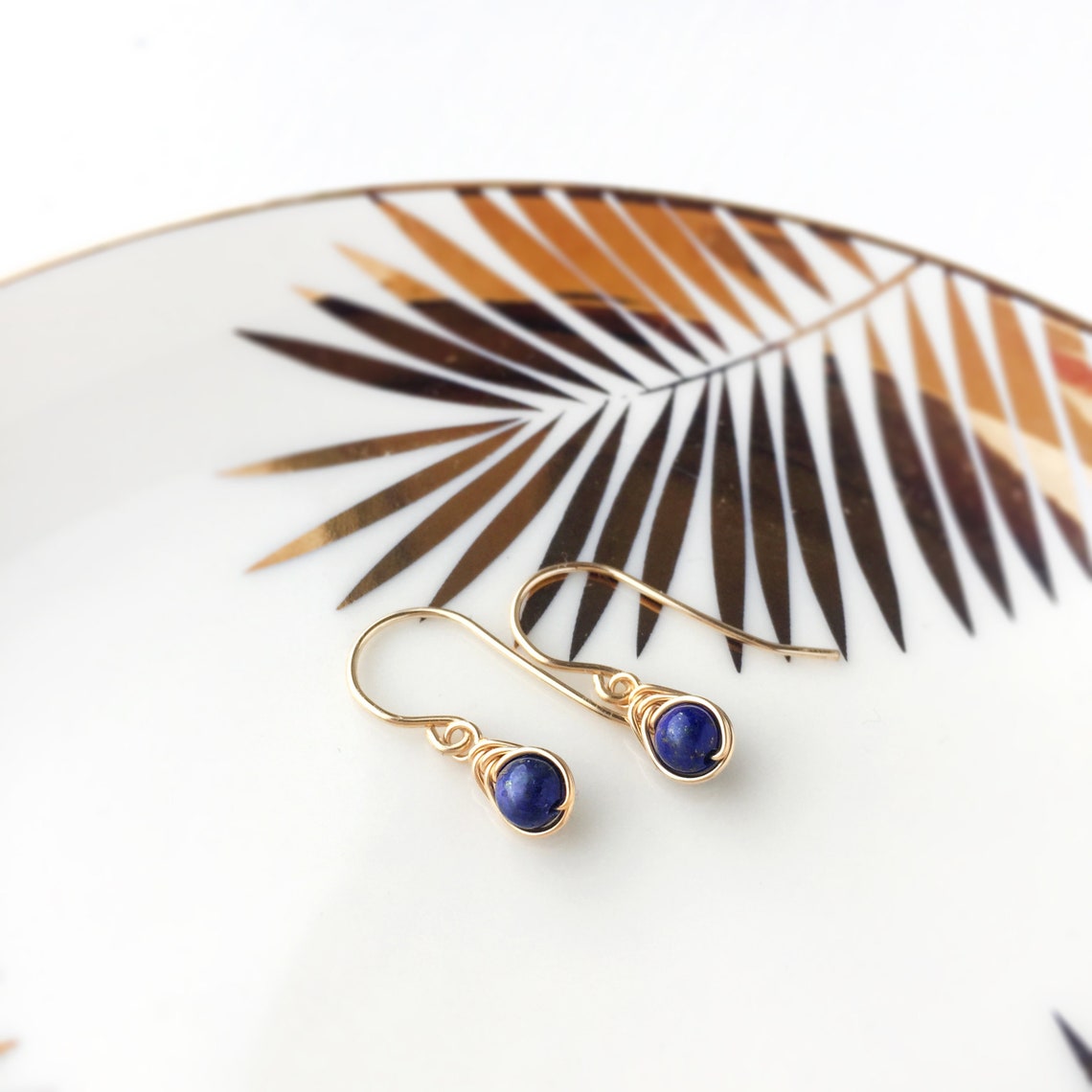 Tiny Lapis Lazuli Dangle Earrings