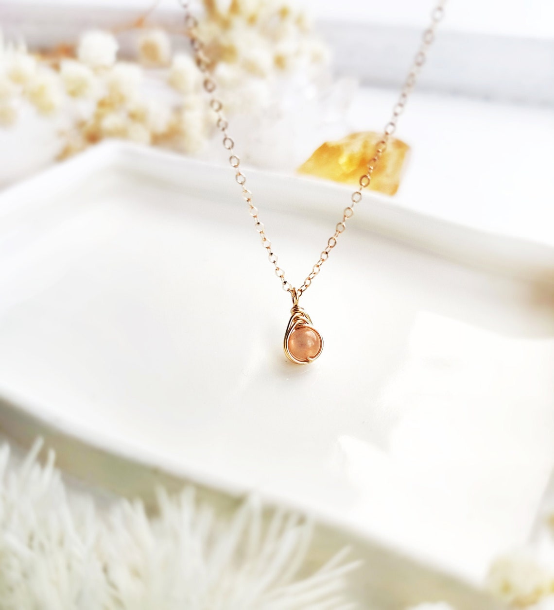 Dainty Sunstone Necklace