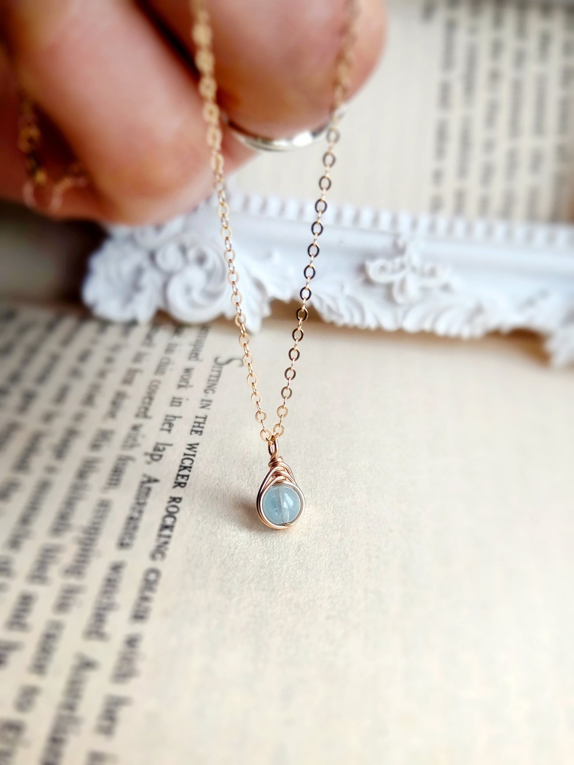 Tiny Aquamarine Necklace