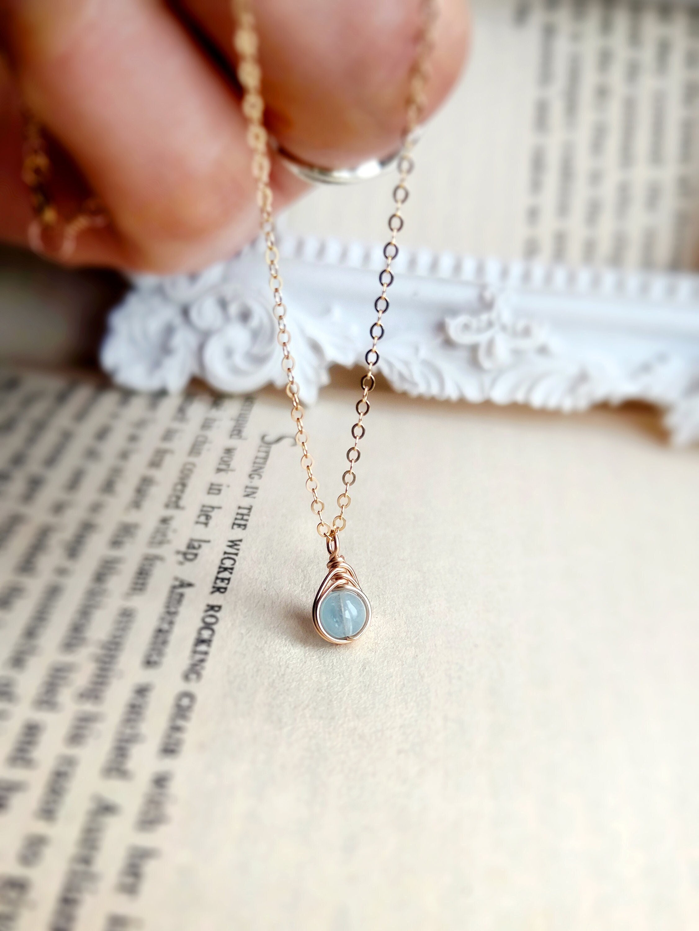 Tiny Aquamarine Necklace