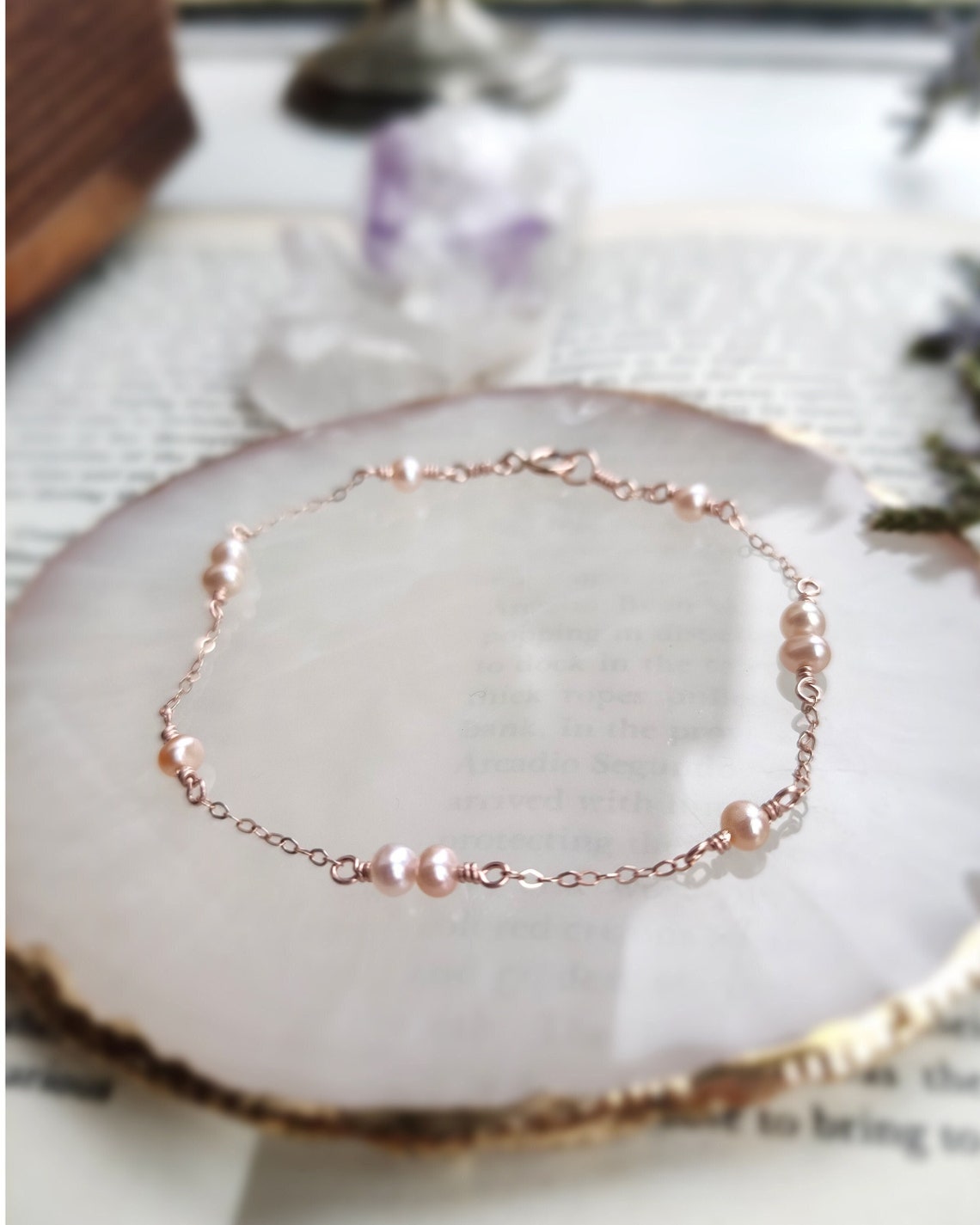 Rose Gold Pearl Bracelet