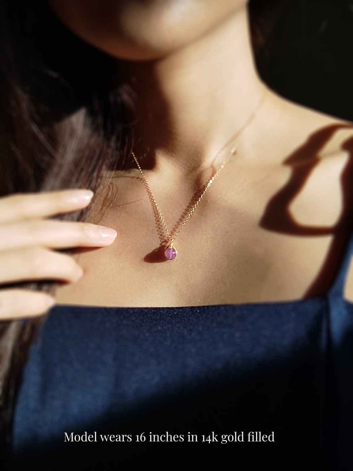 Amethyst Necklace (6mm) 14K Gold Filled