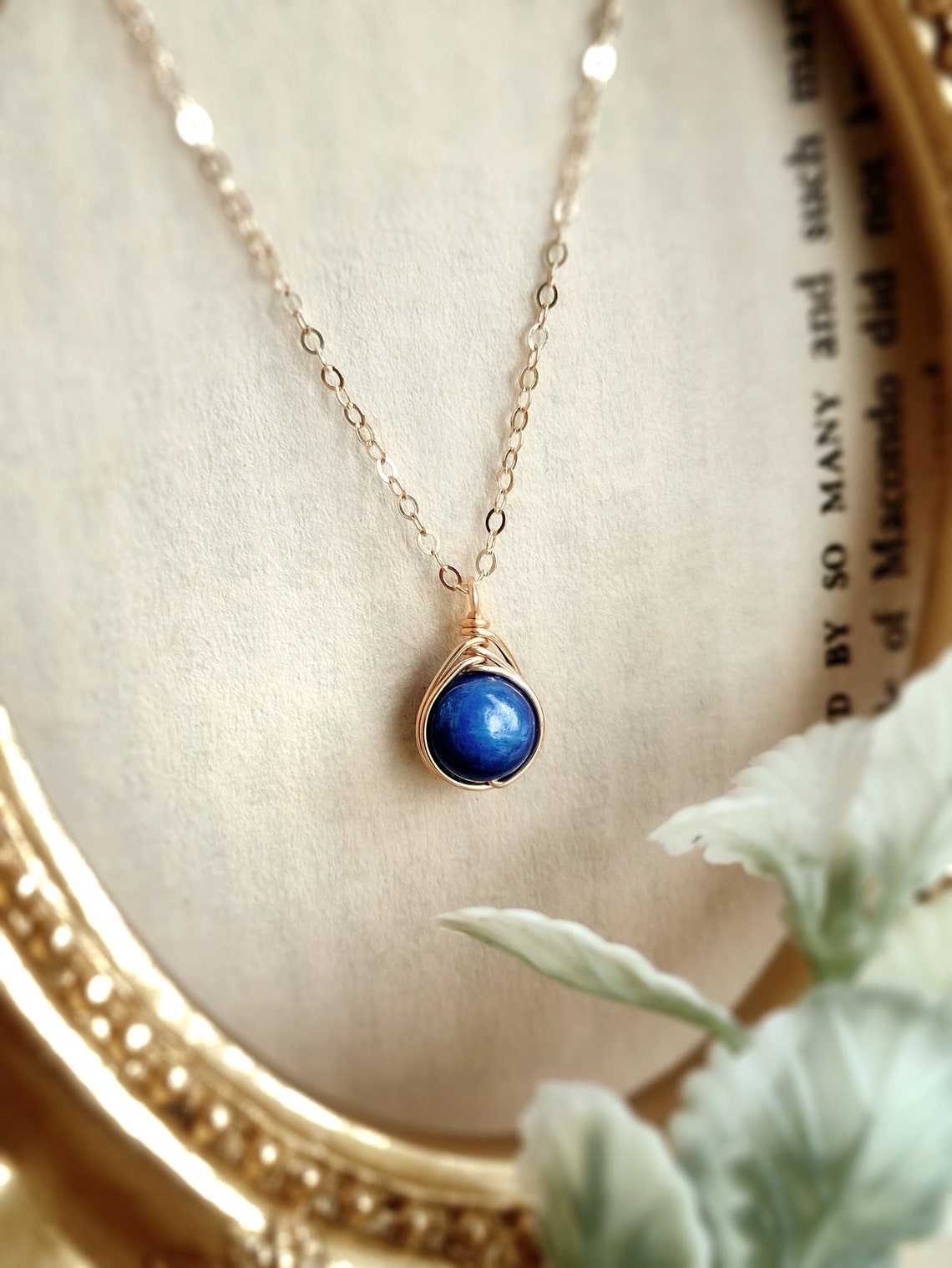 Kyanite Necklace (6mm) 14K Gold - Rose Gold Filled - Sterling Silver Dainty Kyanite Gemstone Pendant Necklace