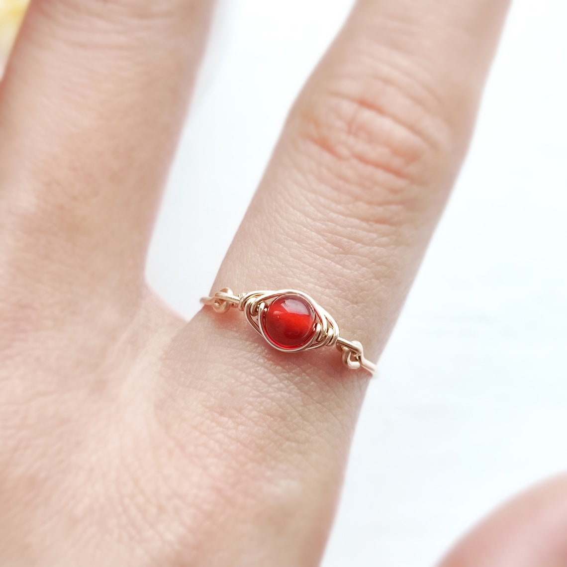 Red Carnelian Eye Ring