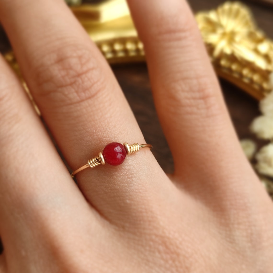 Tiny Ruby Ring