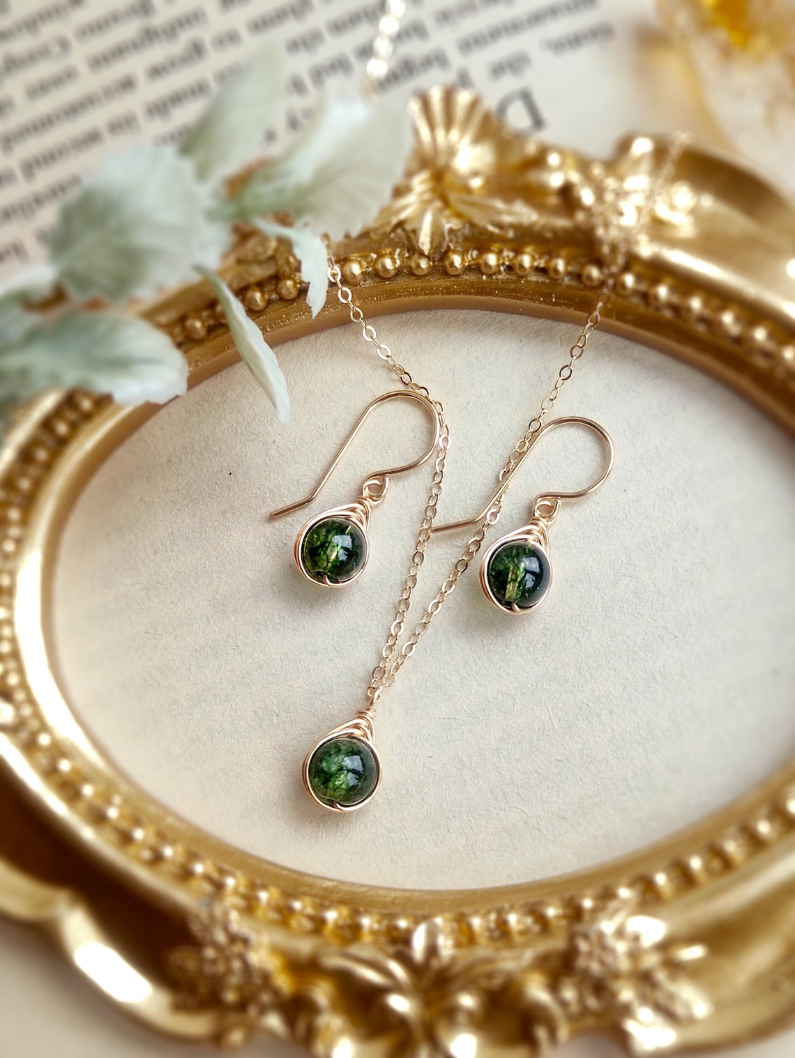 Phantom Quartz Earrings and Necklace Set