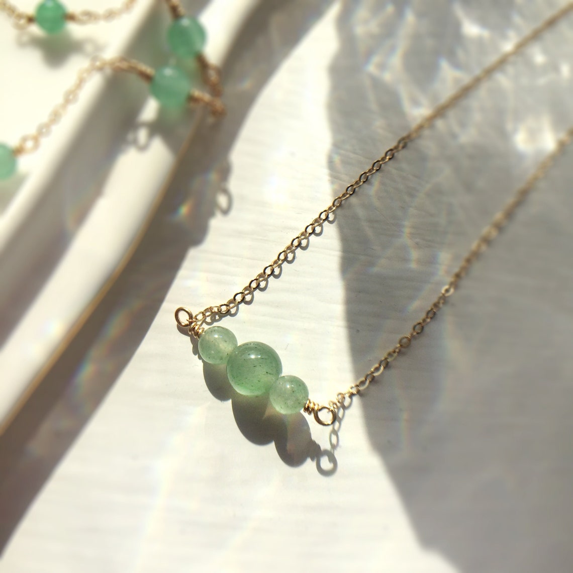 Dainty Jade Bar Necklace