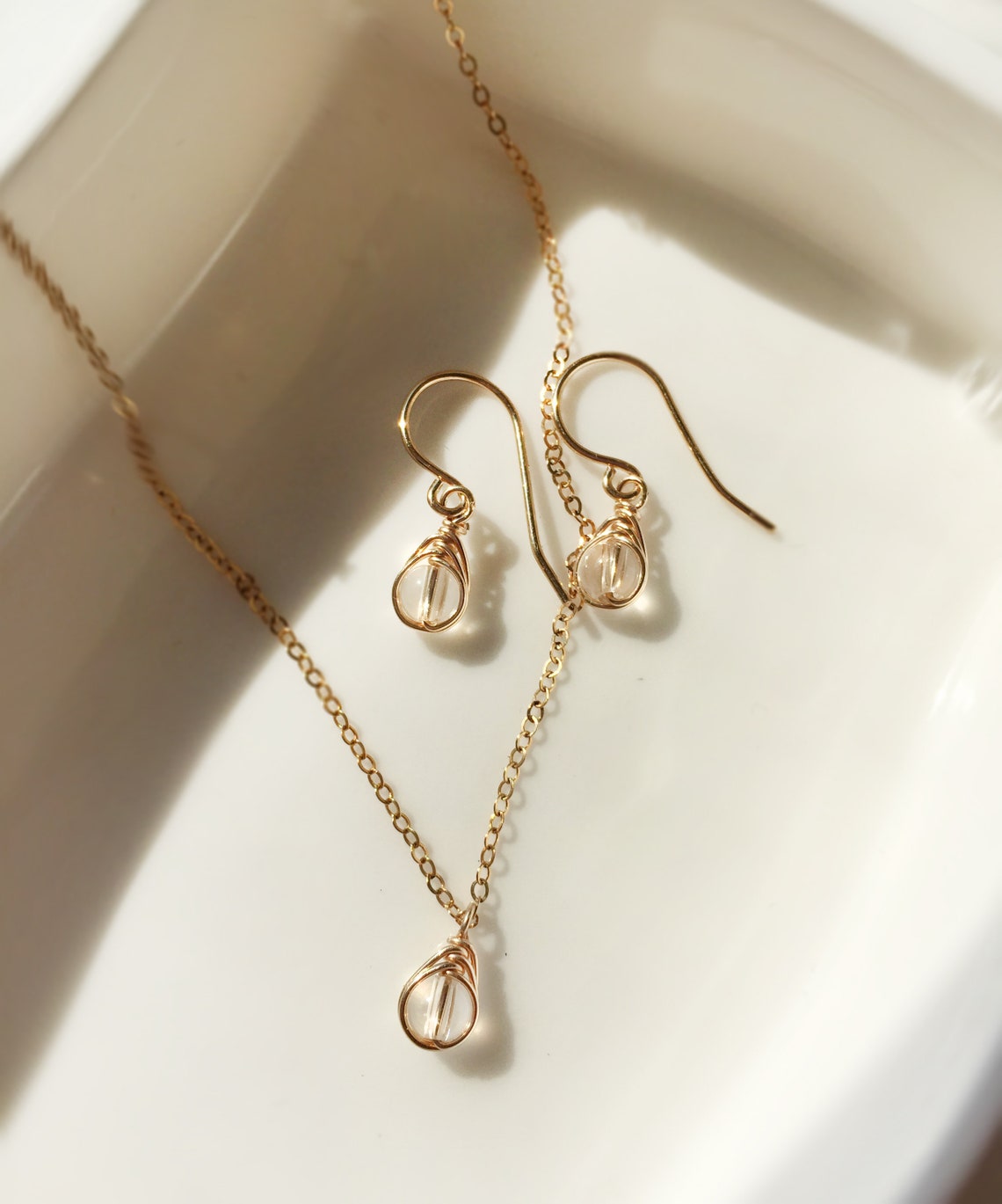 Quartz Crystal Jewelry Set