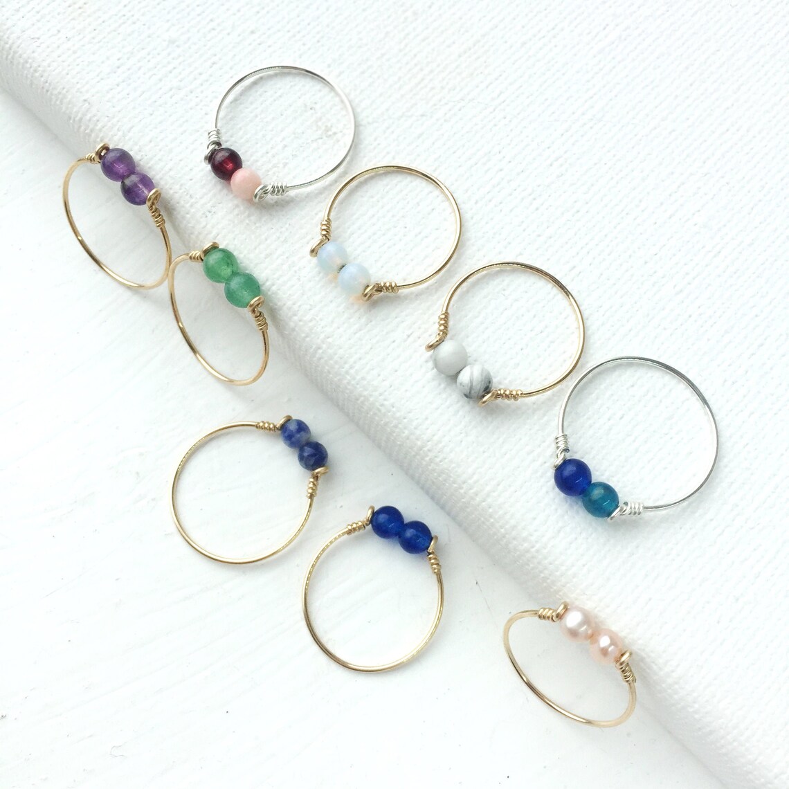 Personalized Two Stone Gemstone Ring