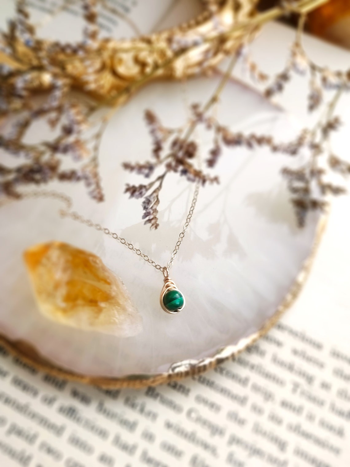 Dainty Malachite Necklace