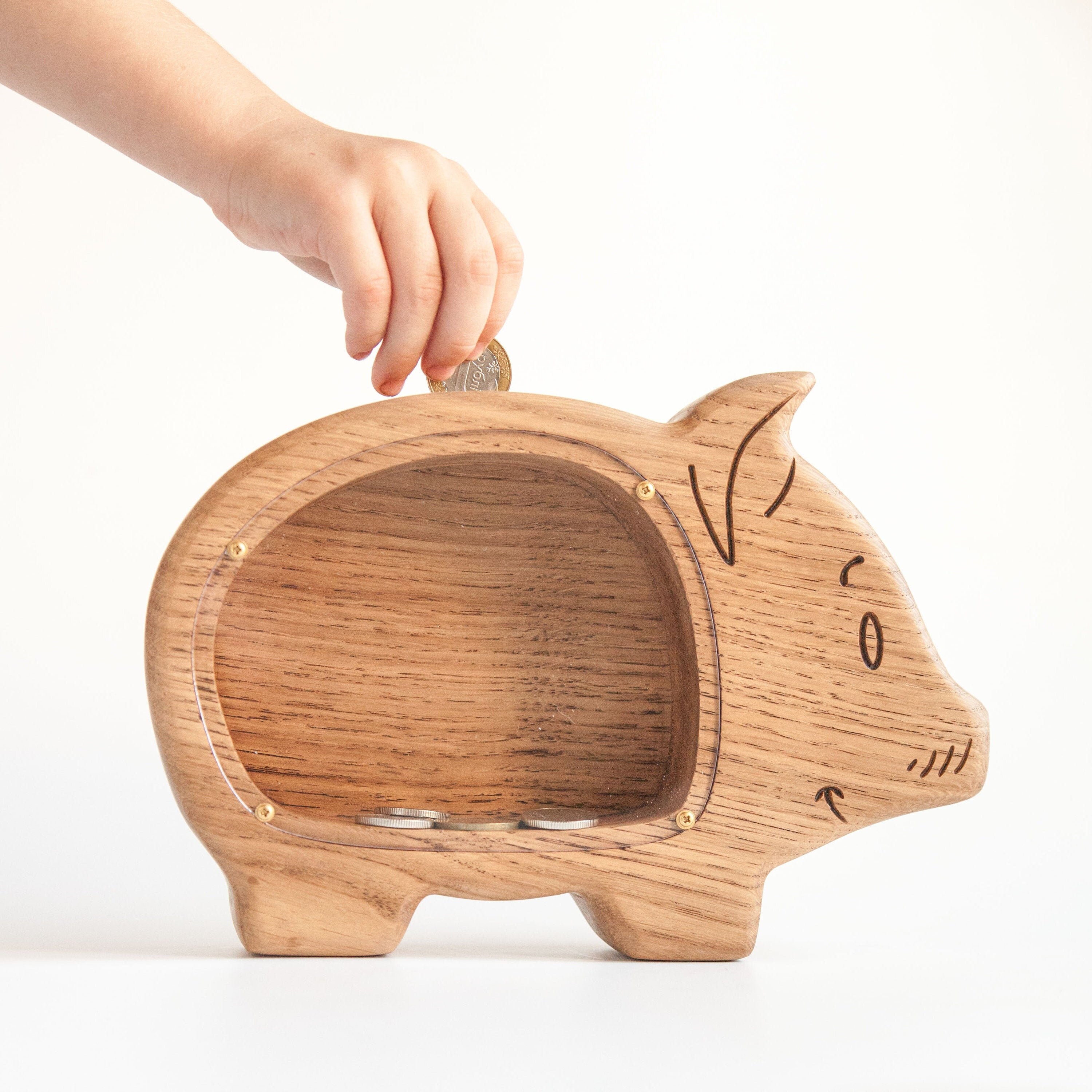Personalized piggy bank Gift for kids, Wooden coin bank for baby boys or girl, christmas gift, money banks, wooden money box