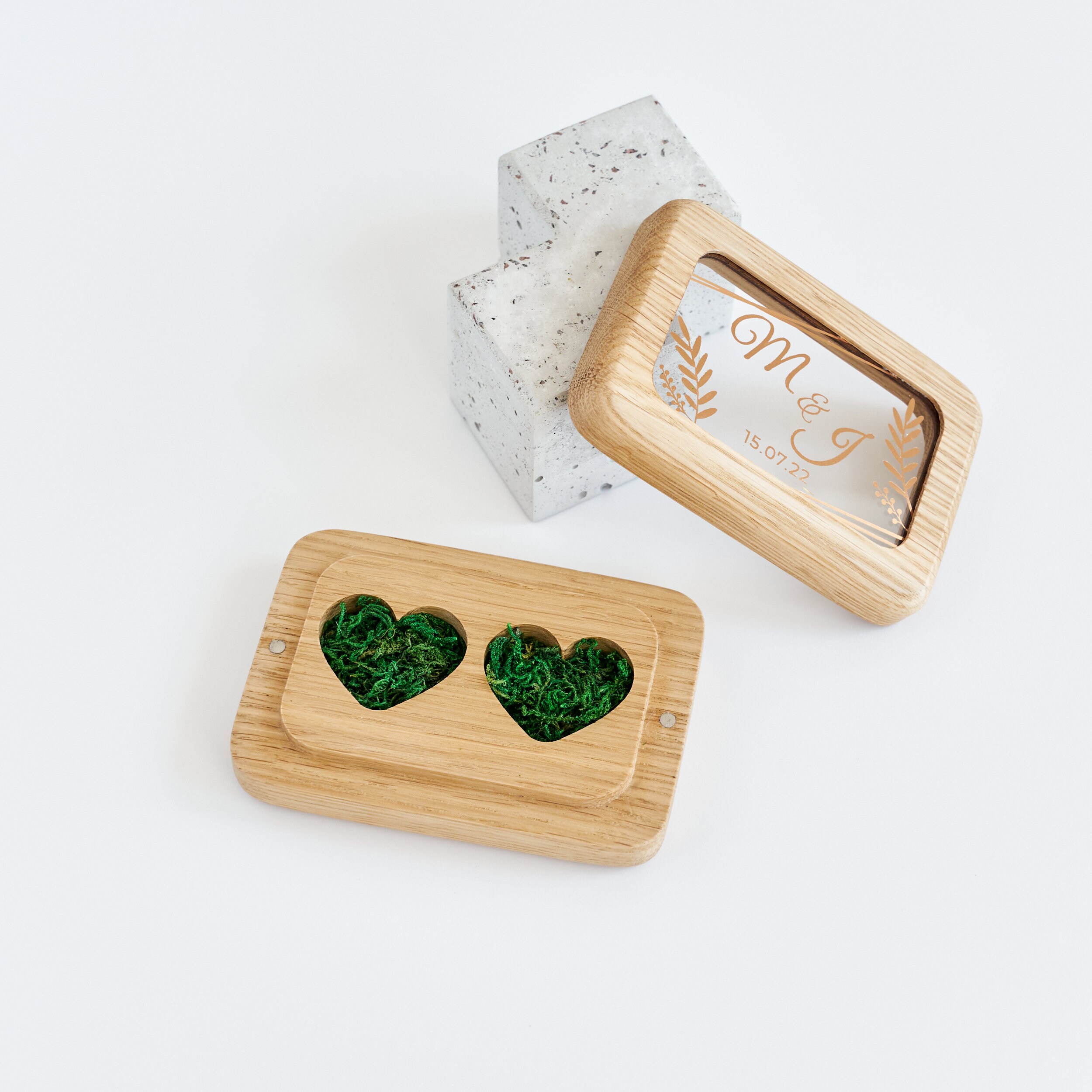 Double Engagement Ring Box Velvet Wedding Ring Bearer Pillow Etsy