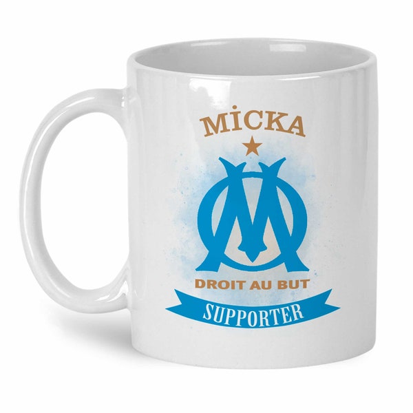 Mug OM personnalisé | Idée cadeau noel | Fan de foot | Cadeau football | Cadeau anniversaire | Supporter Olympique Marseille | Pot à crayons