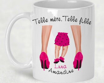 MUG MAMAN je t'aime - Telle mère Telle fille - Mug fête des mères - Cadeau maman - Culotte Rose