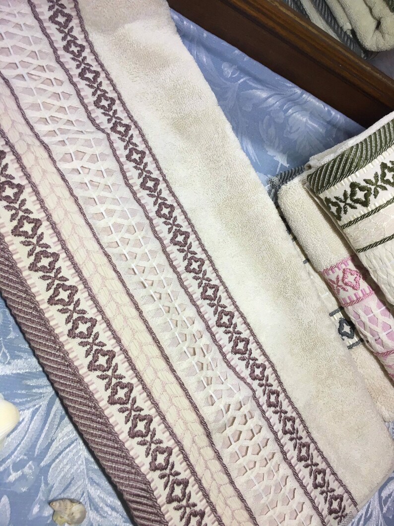 Bathroom Hand Towel, Brown, Made in Turkey, Unique Designs, 100 Cotton