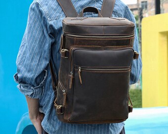 etsy leather backpack