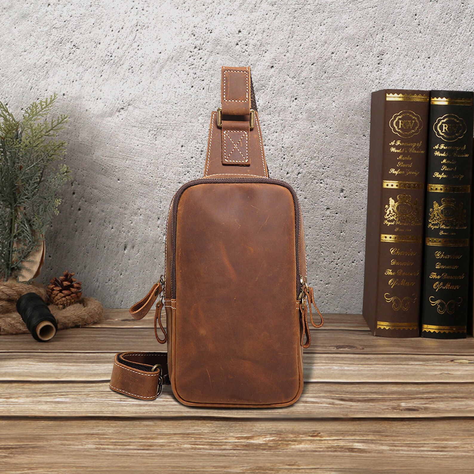 Genuine Leather Handmade Crossbody Men Bag Leather Riding Bag Etsy
