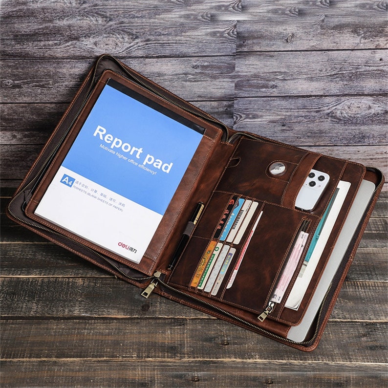 Full Grain Leather Business Padfolio Portfolio Case for Ipad Etsy