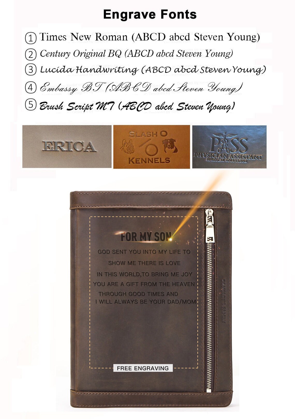 Genuine Leather Business Portfolio Case Zippered Document Etsy