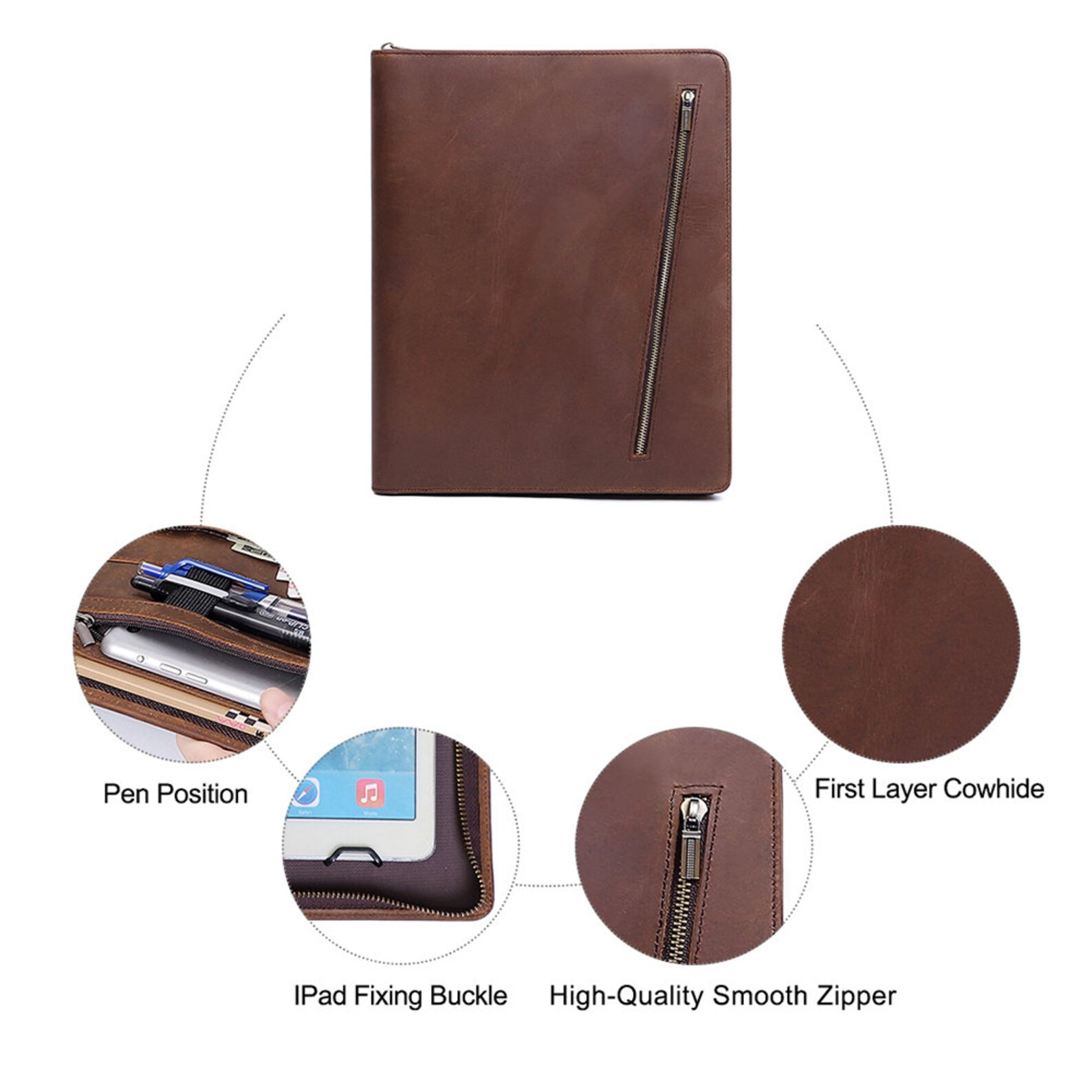Genuine Leather Business Portfolio Case for Ipad 9.7ipad 6th Etsy