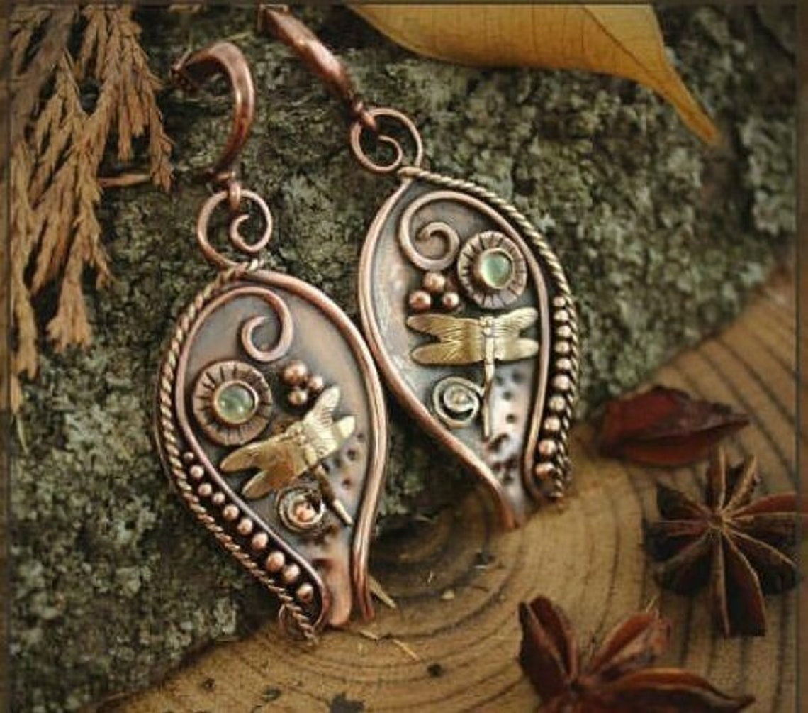 Copper Earrings Anniversary Gifts for Women Gifts for Wife Etsy