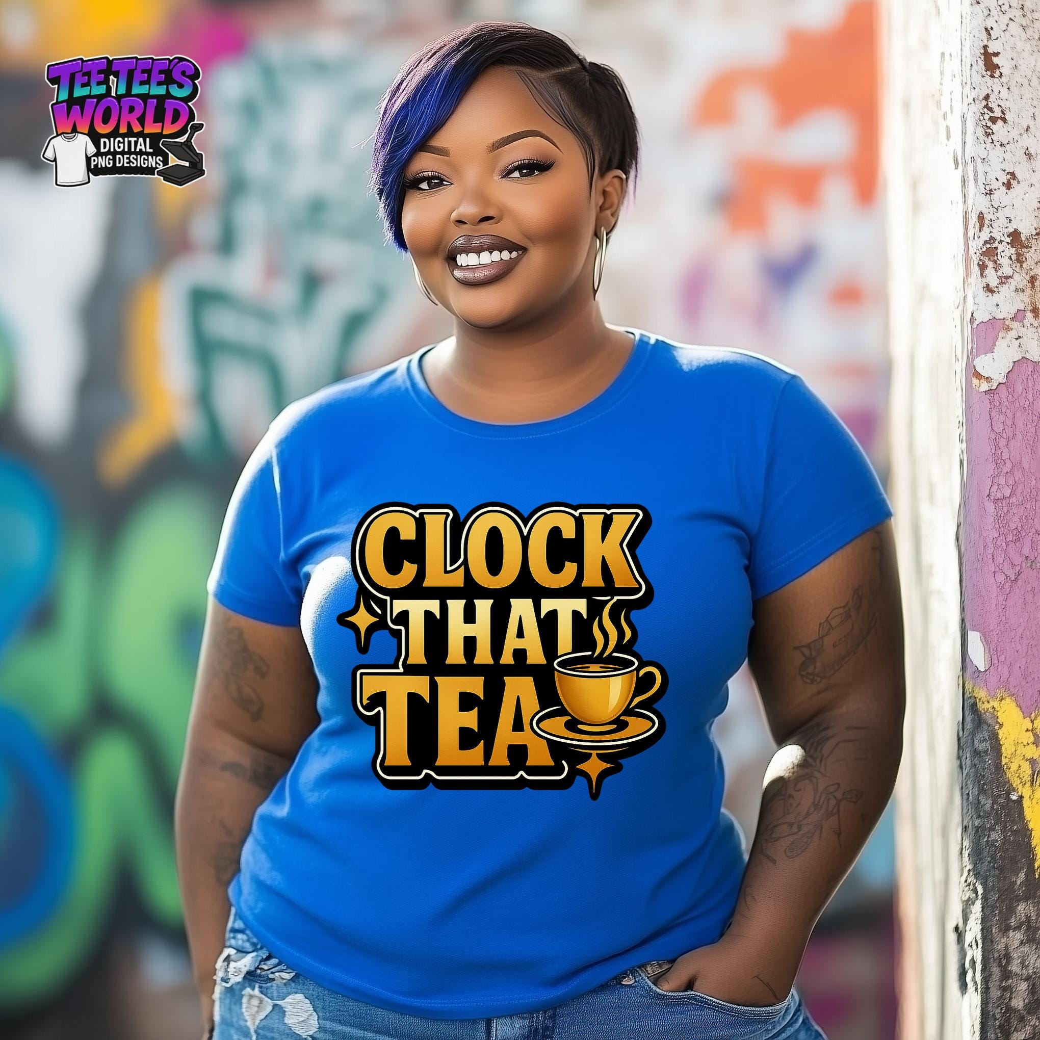 Clock That Tea PNG, Coffee Cup Quote, Funny Sublimation Graphic for ...