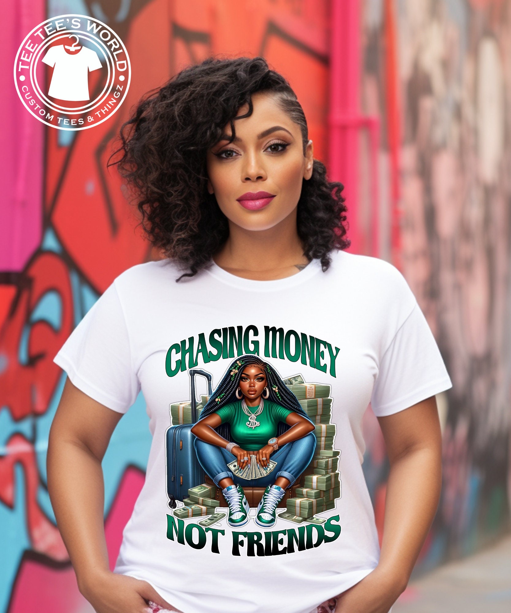 Chasing Money Not Friends PNG - Bold Digital Download for Crafting & Design