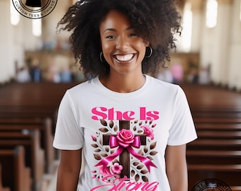 She Is Strong PNG Proverbs 31:25, Bible Verse PNG, Christian Sublimation Design, Inspirational Quote, Instant Digital Download