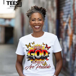 Faith PNG: With God All Things Are Possible, Christian Sublimation (Digital Download)