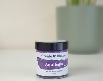 AQUILEGIA Purple Opaque Epoxy Resin Pigment Paste | UK Made | Highly Concentrated Colour for Resin | Essential Resin Craft Supplies