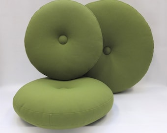 Outdoor cushion TRIO, olive green, round cushion made of softshell in 3 different sizes