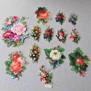 13 Stück Oblaten Blumen-Sträuße