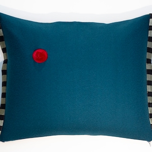 Wool cushion, teal