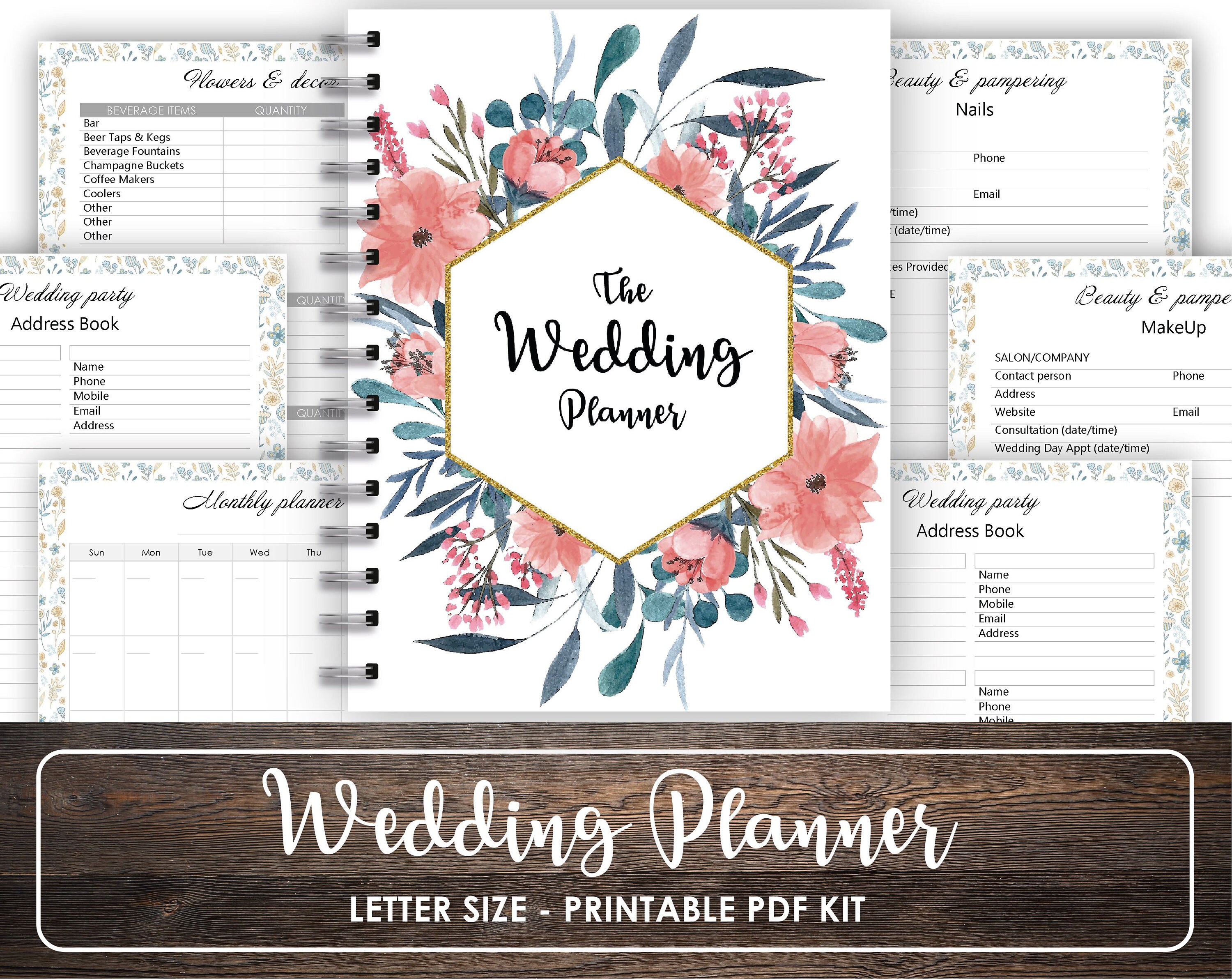 Planner Printable Inserts Mon Start Great for Wedding Etsy Planner Printable Inserts Mon Start Great for Wedding Etsy