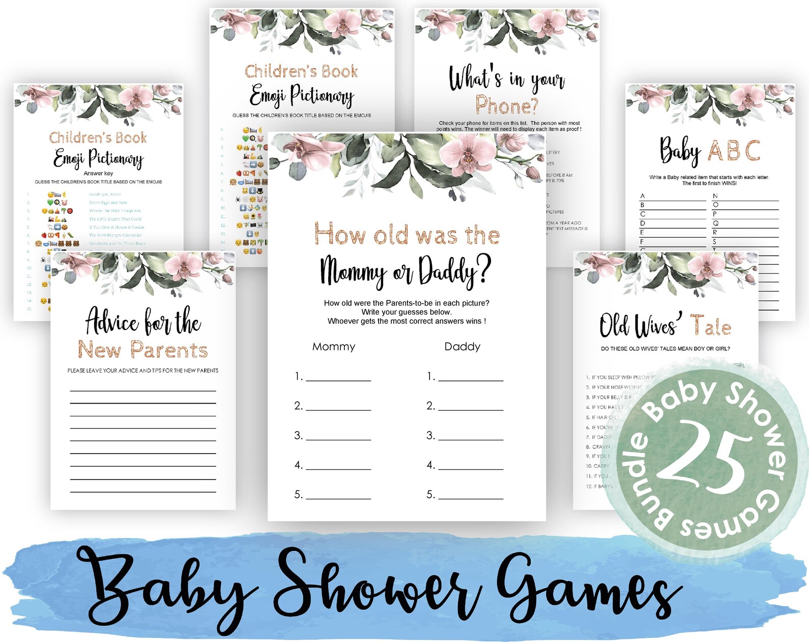 Baby Shower Games Baby Food Baby Shower Games Printable Baby Etsy