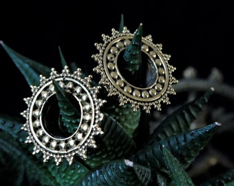 Golden Tunnel, Brass Tunnel, 1 Pair, Flesh Tunnel, Festival Jewelry, UNISEX, 10 mm/13 mm/15 mm/18 mm, Indian Jewelry,Oriental