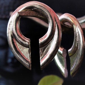 Golden Ear Weights, 1 Pair, Tribal Jewelry, UNISEX, NICKEL FREE, Brass Tunnels, Golden Earrings, Festival Jewelry, Inca Jewelry, Stretchers
