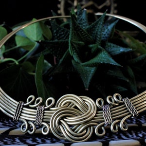 Celtic Knot Choker, Irish Necklace, Celtic Jewelry, Brass Chain, Infinity, Infinity Knot, Braided Chain, Gold Color