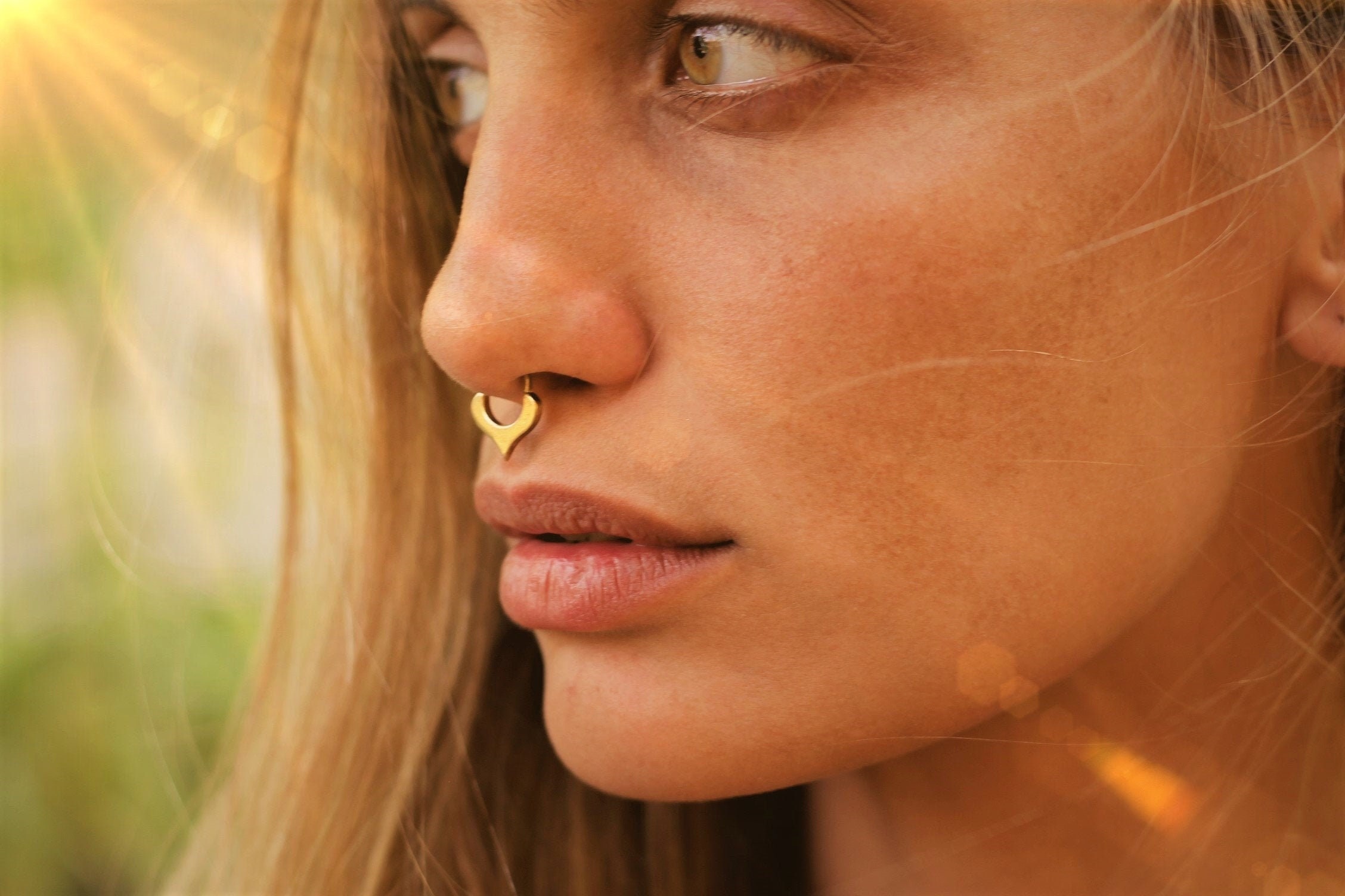 Traditional Indian Nose Ring - Gold Plated Silver | Tribalik