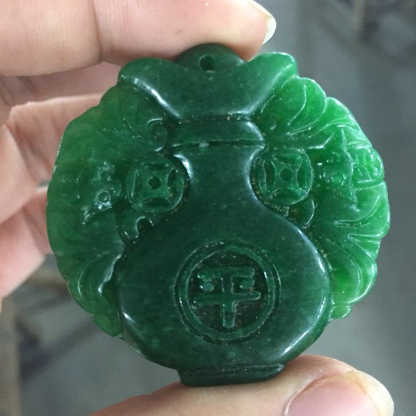 Jade Luck Pendant Etsy
