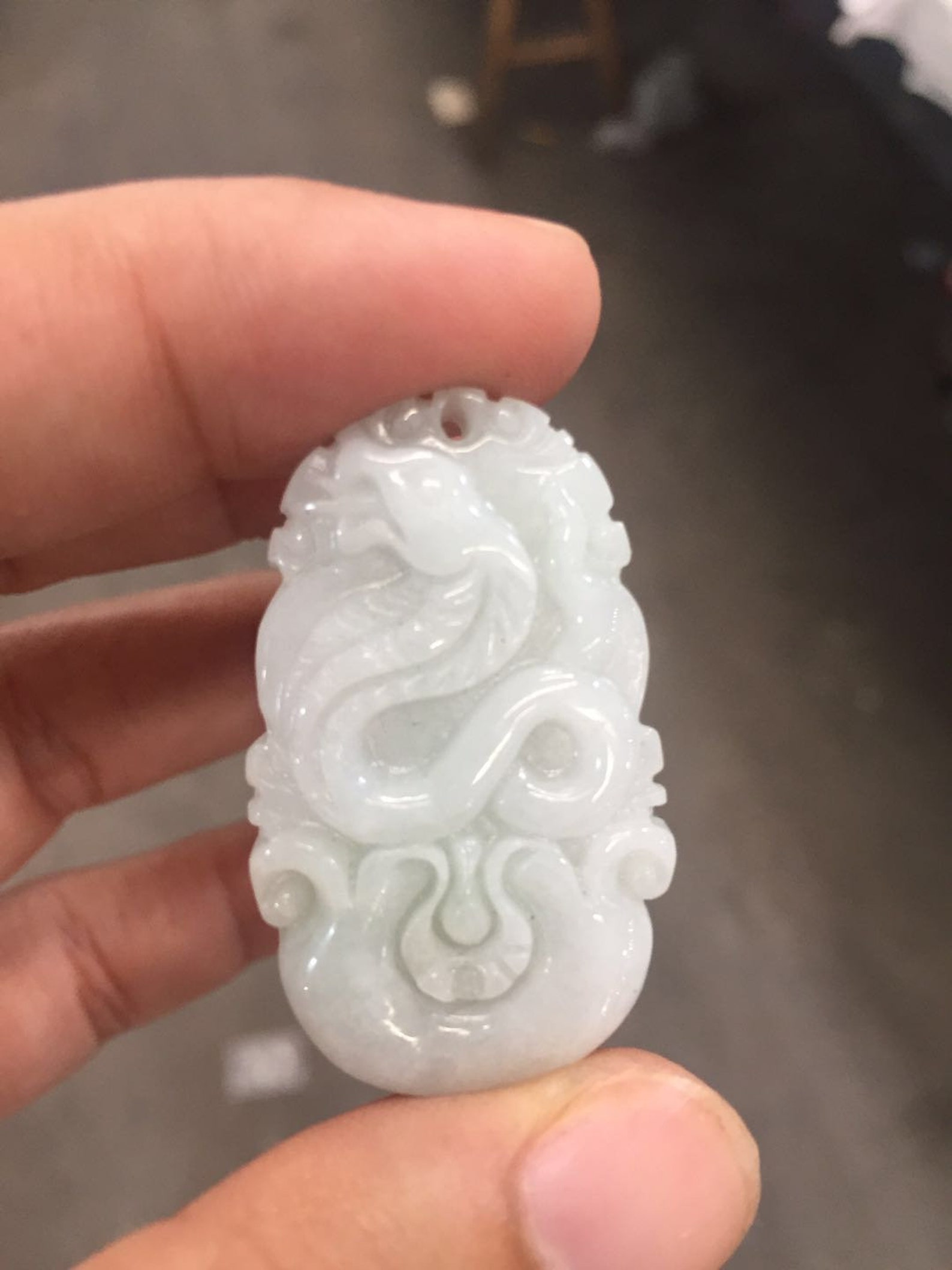 Free Shippinghandmade Natural White Snake Luck Charm Jade Etsy