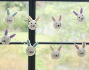 Easter Bunny Bunting, Felt Easter Bunny Garland, Easter Decoration - 1.5m